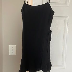 Express black mini dress, ties on side